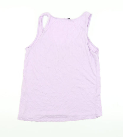 Womens UK Size S Stradivarius Purple Basic Tank