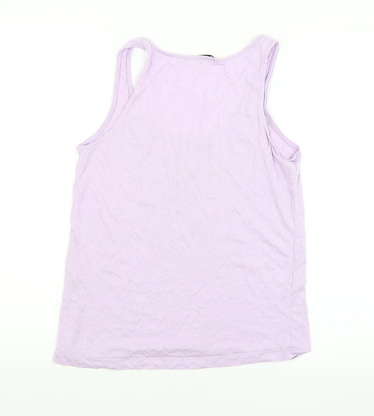 Womens UK Size S Stradivarius Purple Basic Tank