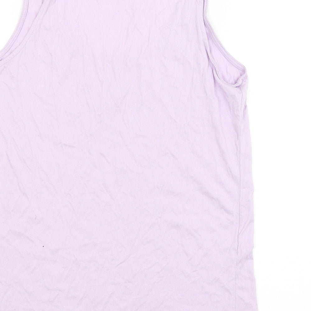 Womens UK Size S Stradivarius Purple Basic Tank