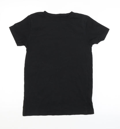 Additional front view of OUTLAWS boys’ black basic t-shirt, size 11-12, years