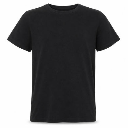 Front view of OUTLAWS boys’ black basic t-shirt, size 11-12, years