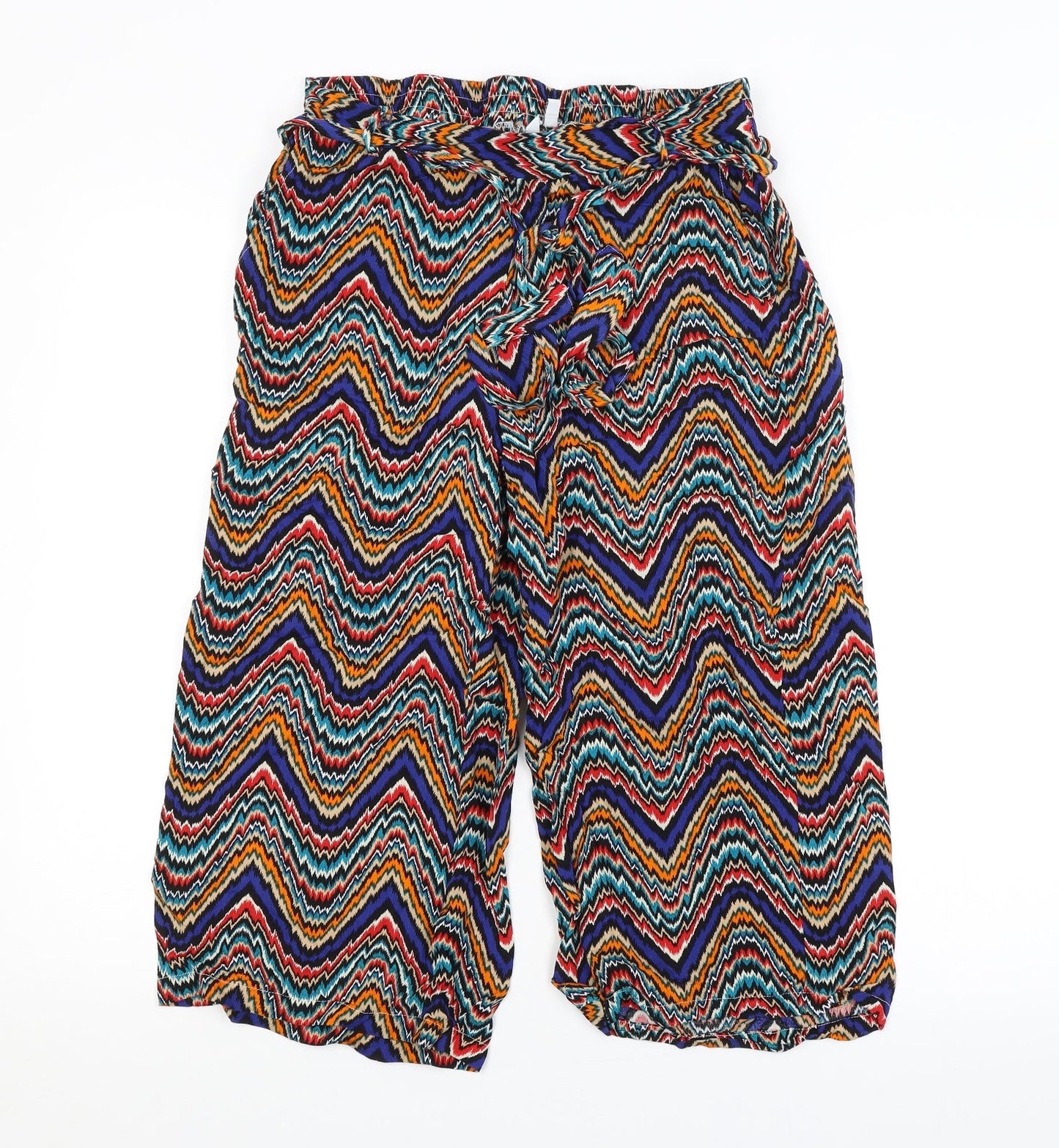 PEP&CO. Womens Multicoloured Striped  Bloomer Trousers Size 10 L20 in