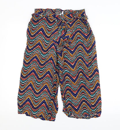 PEP&CO. Womens Multicoloured Striped  Bloomer Trousers Size 10 L20 in