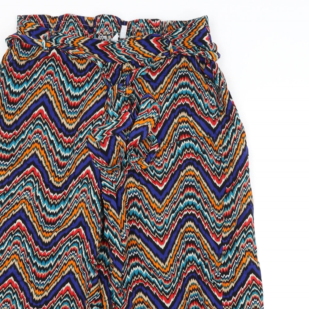 PEP&CO. Womens Multicoloured Striped  Bloomer Trousers Size 10 L20 in