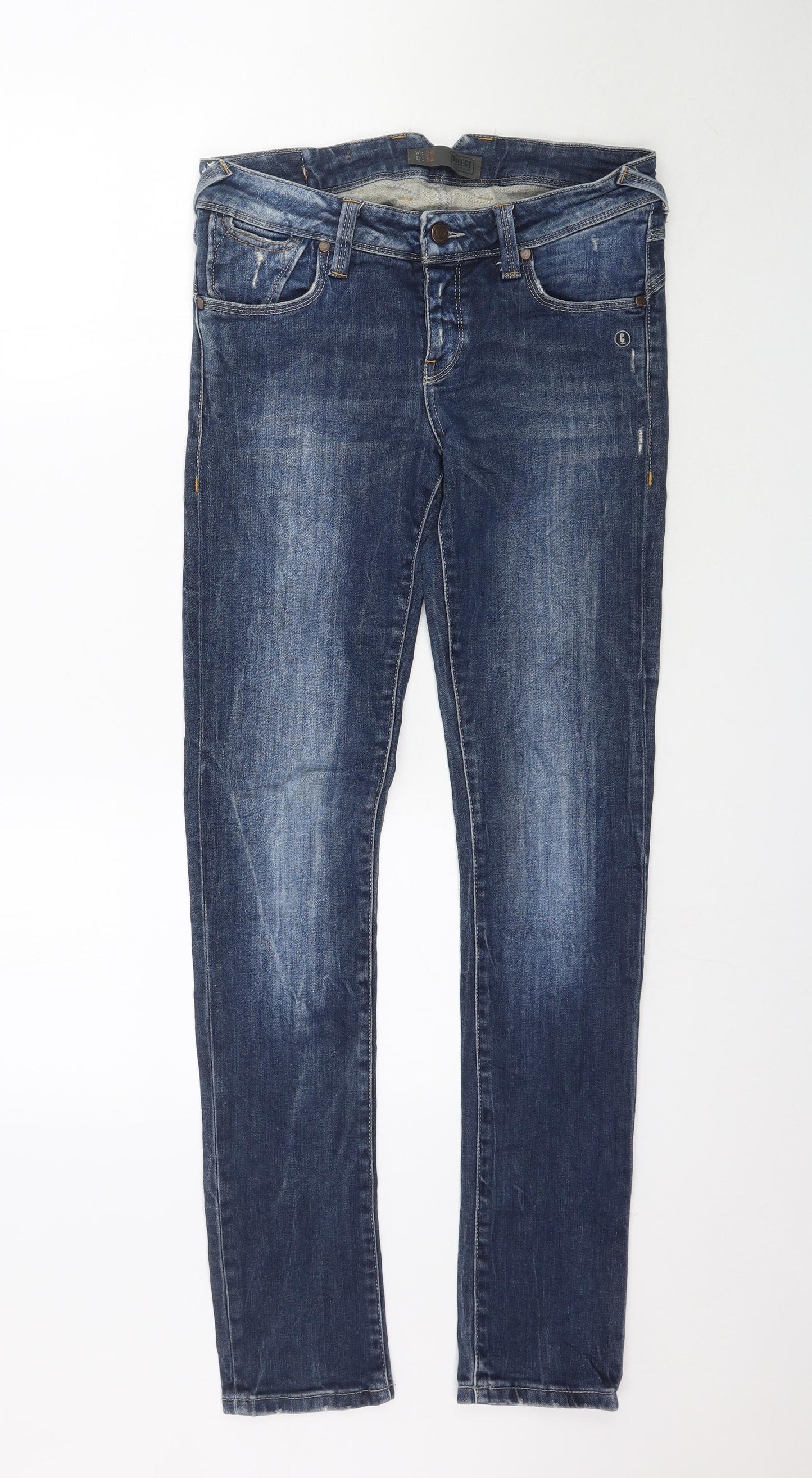 Mens UK Size 29 Object Regular Fit Skinny Blue Jeans