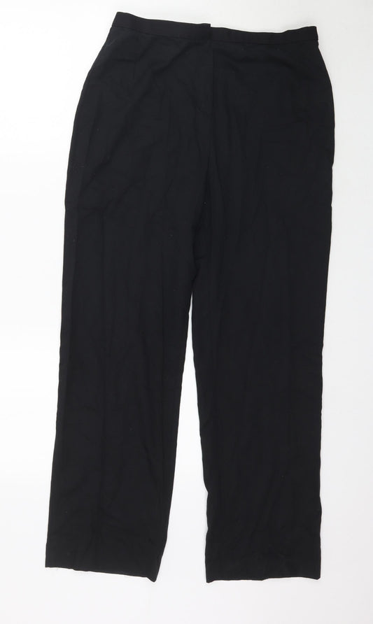 Womens UK Size M Preworn Regular Fit  Black Trousers