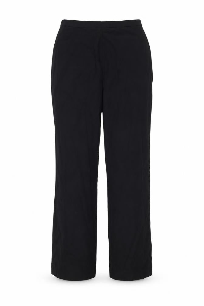 Front view of Preworn women’s black trousers, size M, 29-inch leg