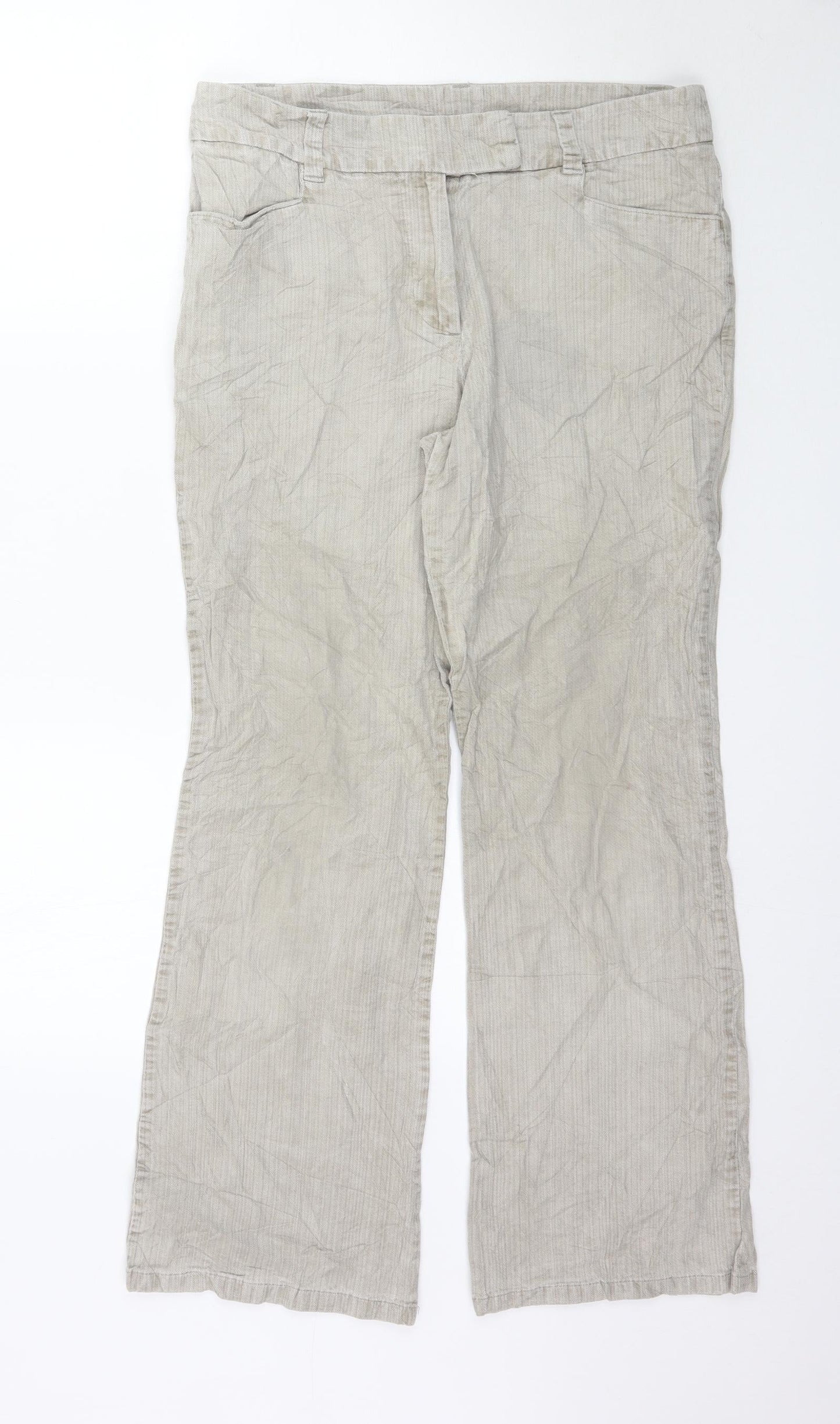Womens UK Size 12 Marks and Spencer Regular Fit  Grey Trousers