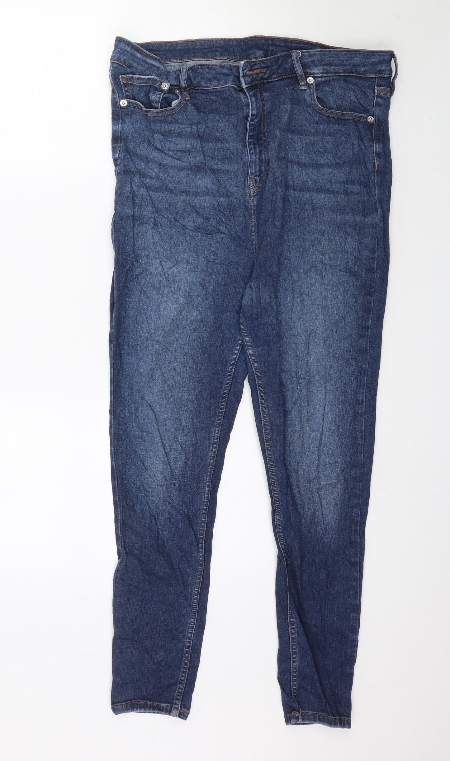 Womens UK Size 34 in Preworn Regular Fit Skinny Blue Jeans