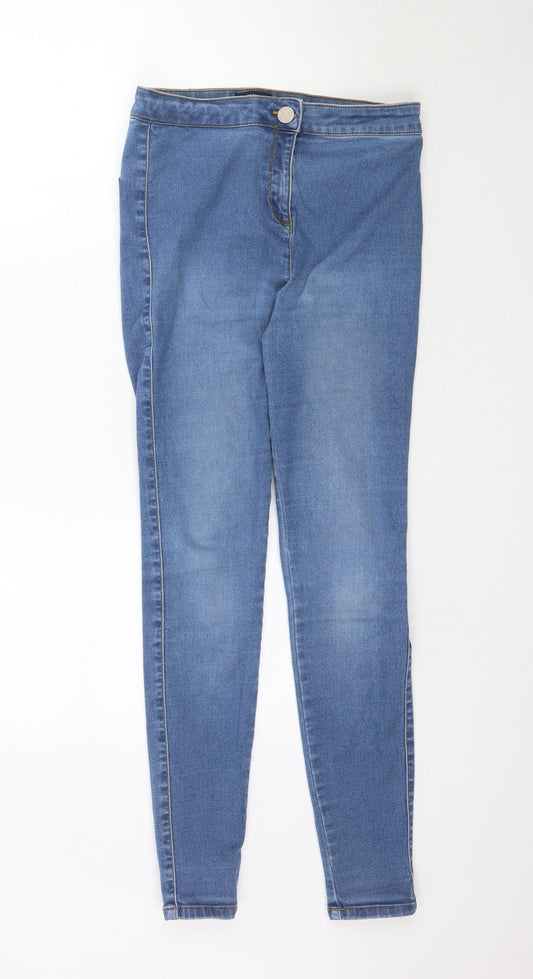 Additional front view of /Denim women’s blue denim skinny jeans, size UK 12, 28-inch leg