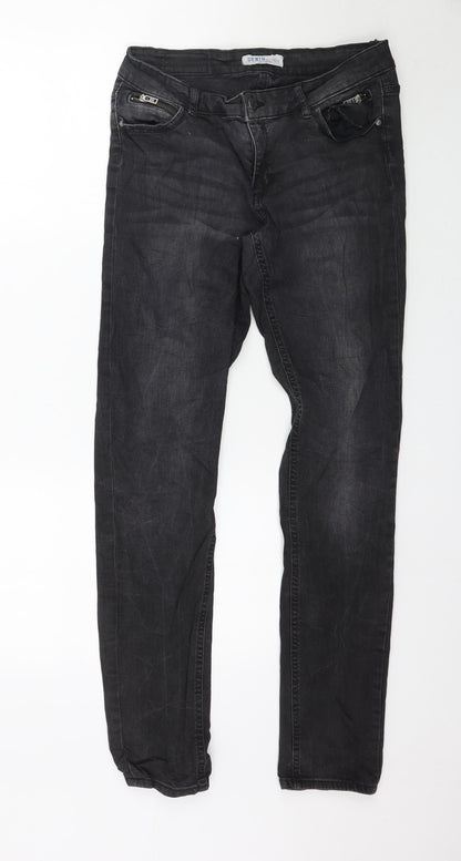 Womens UK Size 30 Preworn Regular Fit Skinny Black Jeans