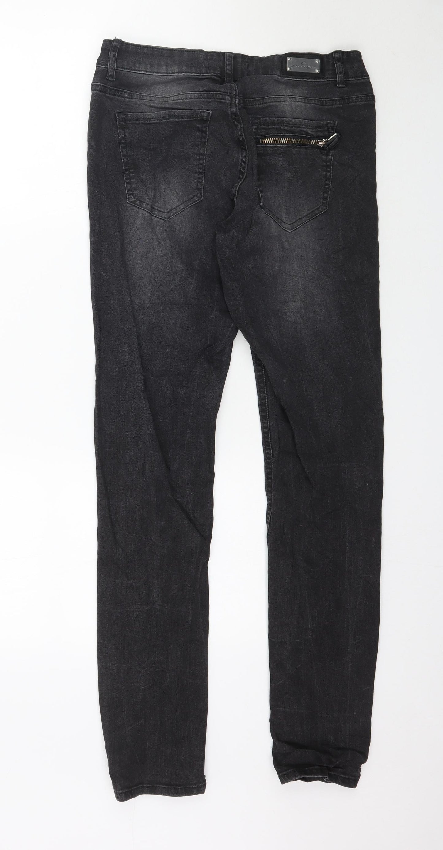 Womens UK Size 30 Preworn Regular Fit Skinny Black Jeans