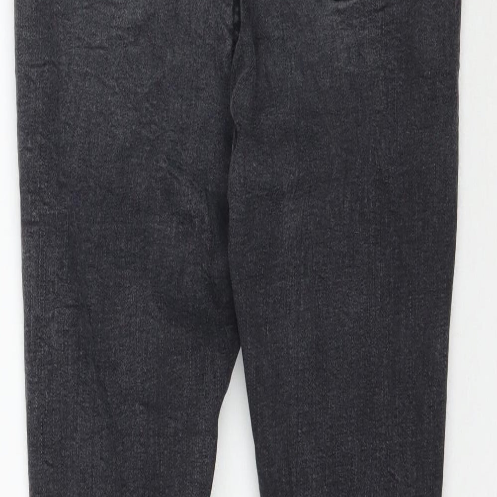 Missguided Womens Grey  Denim Skinny Jeans Size 12 L28 in - Washed black