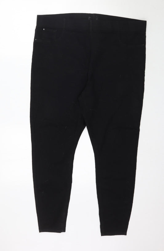 Womens UK Size XL Preworn Regular Fit Jegging Black Jeans