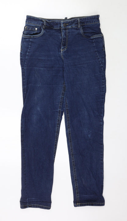 Preworn Womens Blue  Denim Skinny Jeans Size 14 L29 in