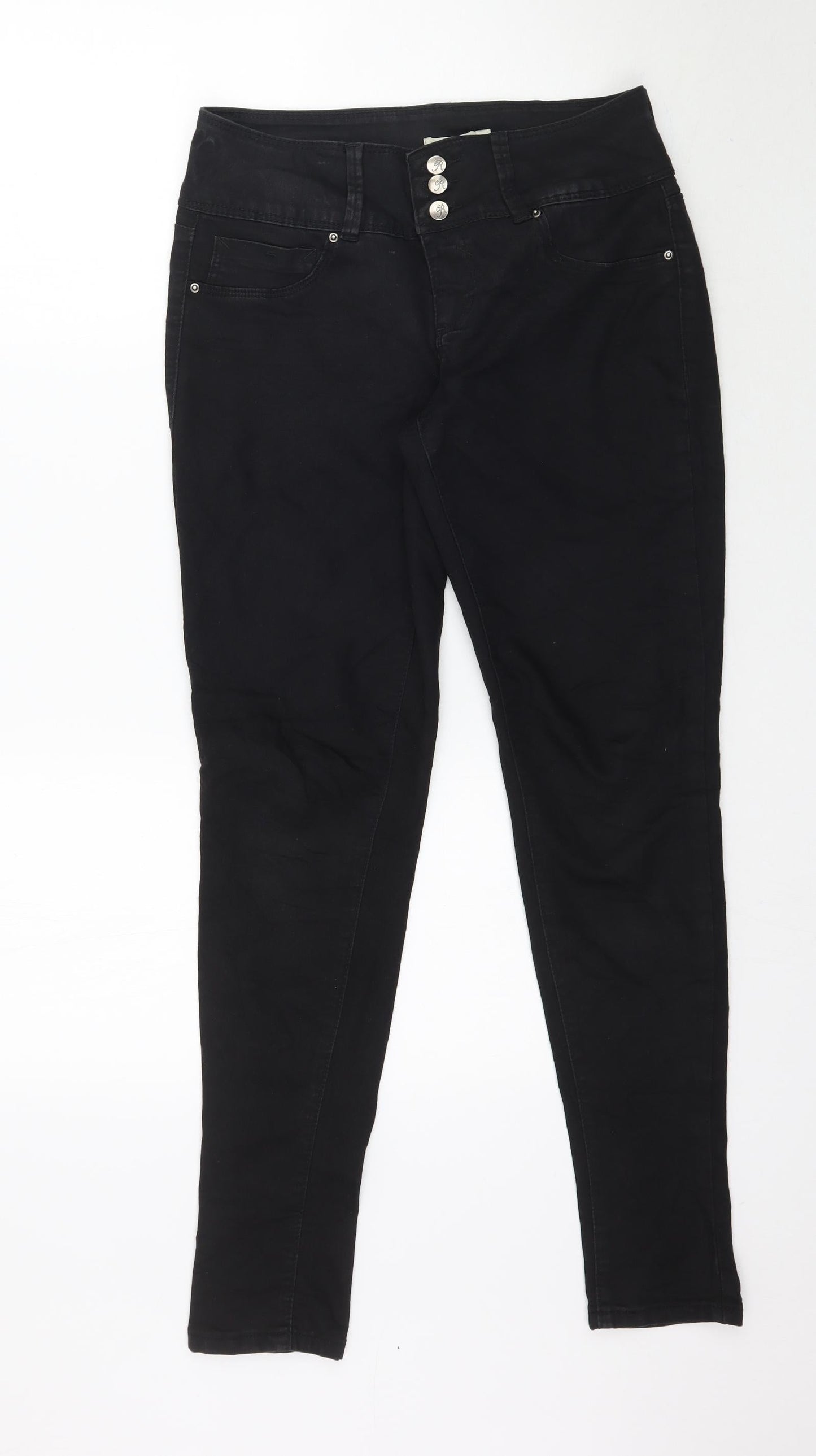 Womens UK Size 4 Royalty Regular Fit Skinny Black Jeans