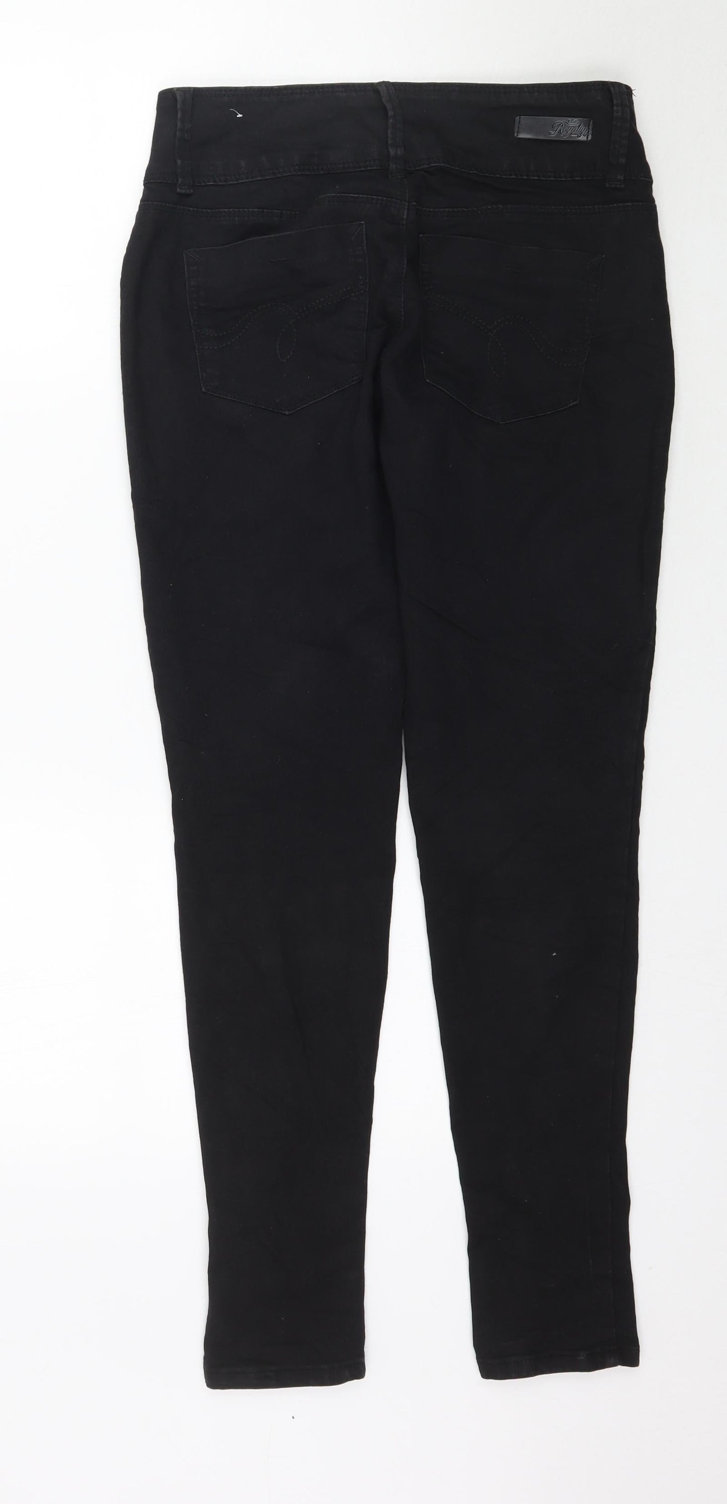 Womens UK Size 4 Royalty Regular Fit Skinny Black Jeans