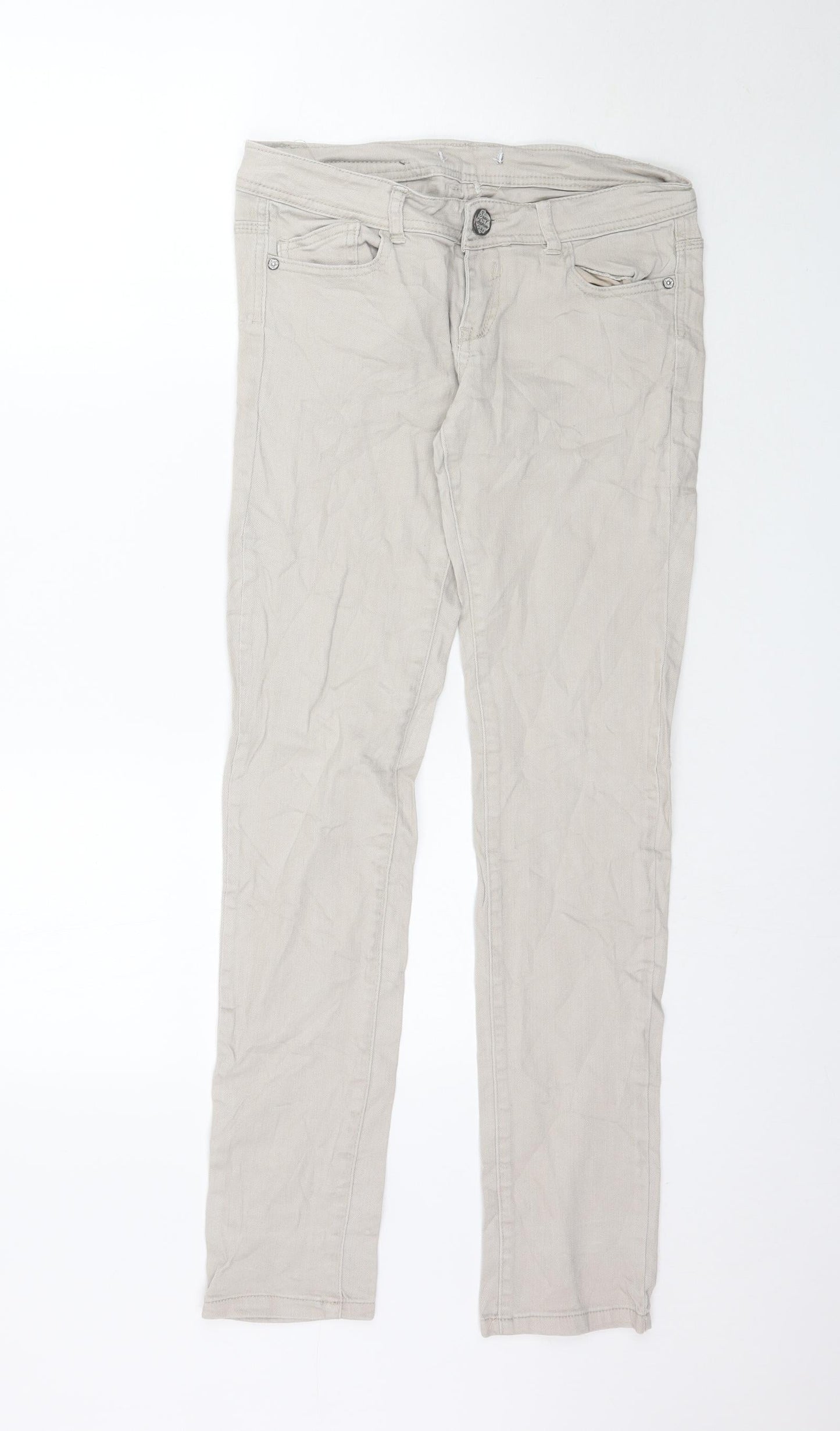 Womens UK Size 32 in Preworn Regular Fit Skinny Beige Jeans