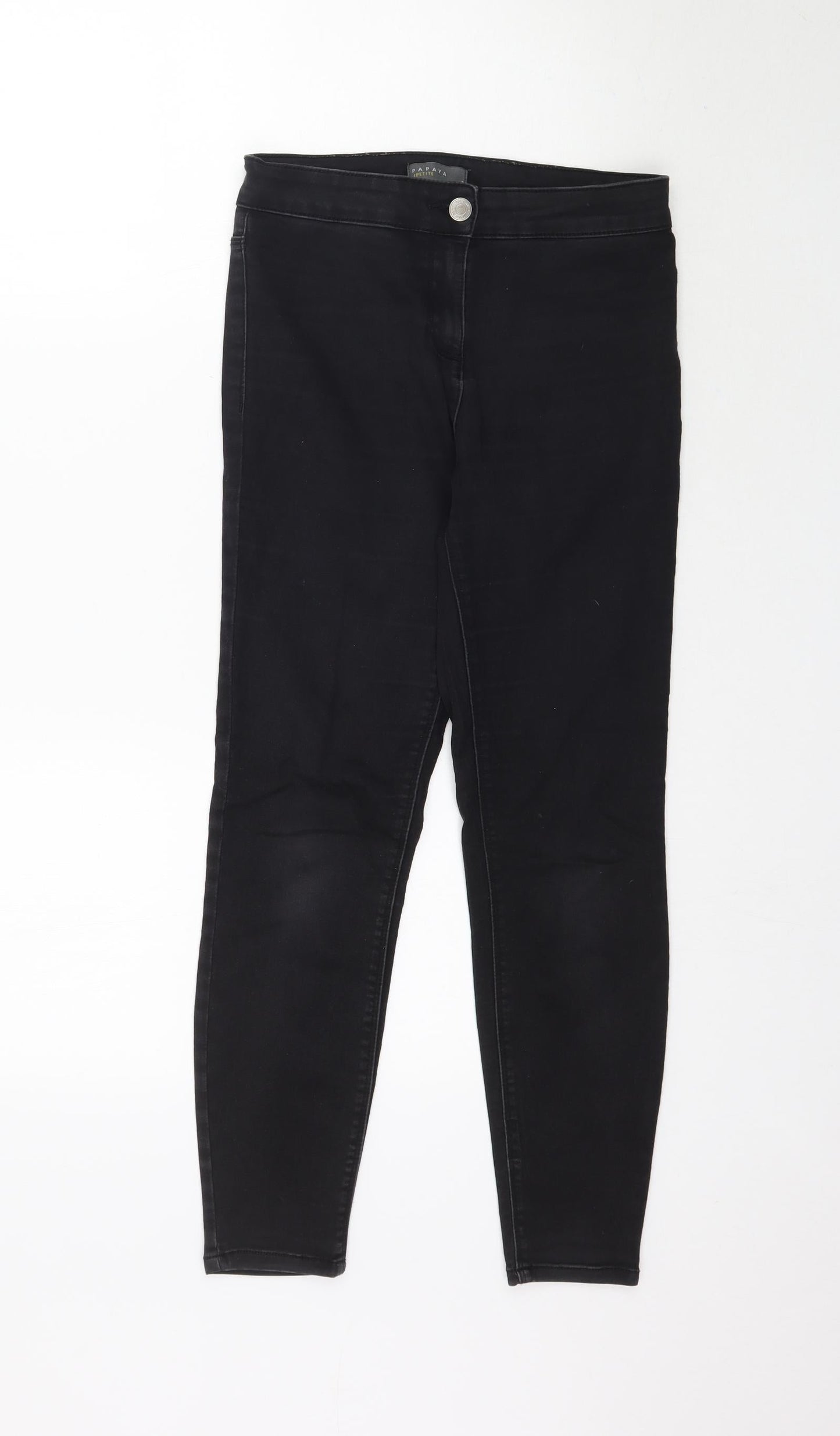 Womens UK Size 8 Papaya Regular Fit Skinny Black Jeans