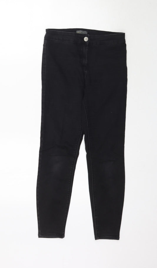 Womens UK Size 8 Papaya Regular Fit Skinny Black Jeans