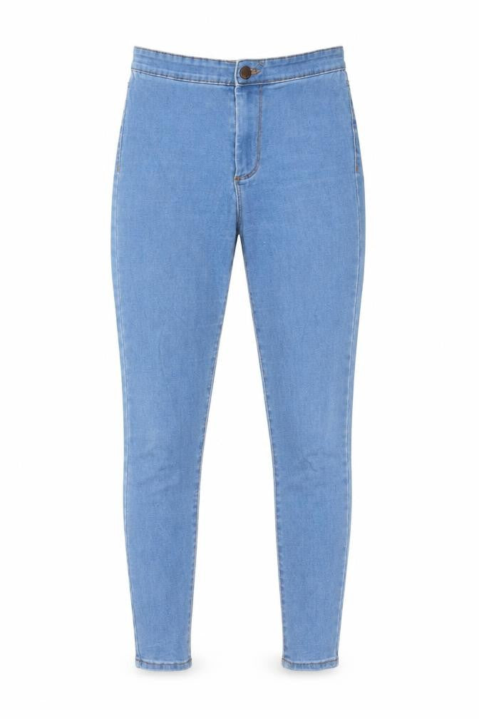 Front view of Denim Co. women’s blue denim skinny jeans, size UK 8, 26-inch leg