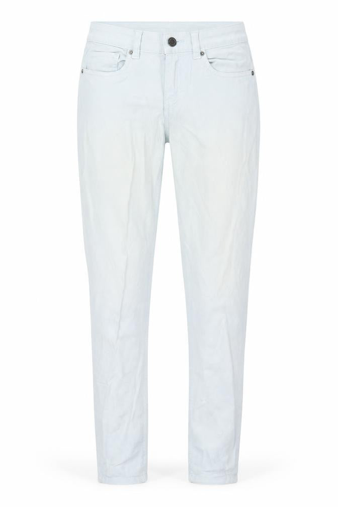 Front view of H&M women’s blue denim skinny jeans, size UK 8, 31-inch leg