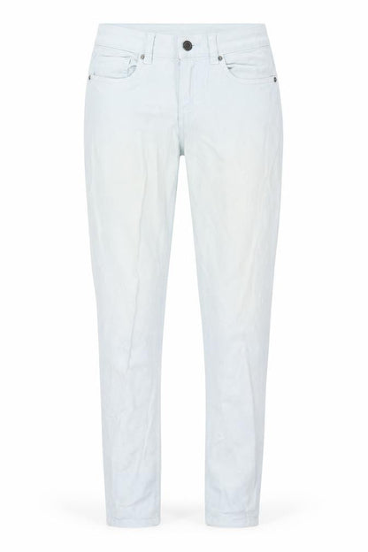Front view of H&M women’s blue denim skinny jeans, size UK 8, 31-inch leg