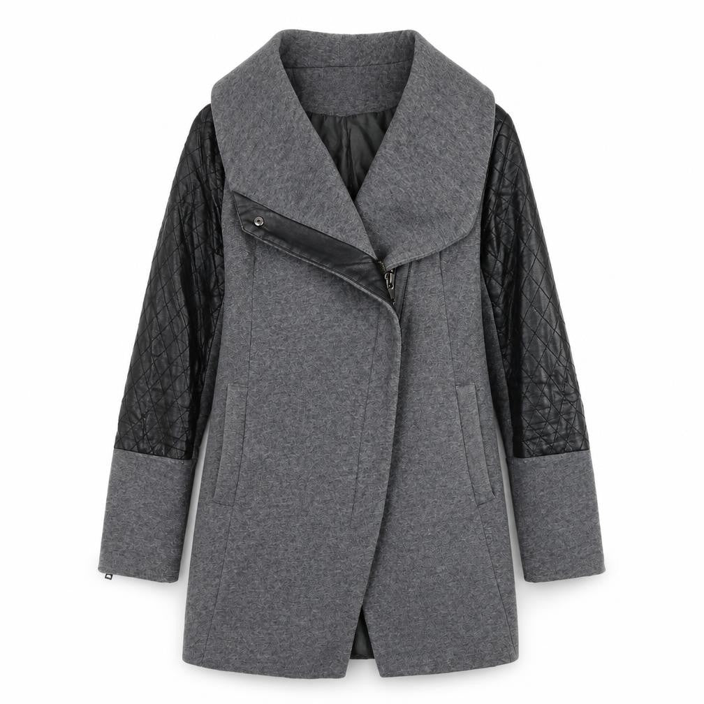 Front view of Osley women’s grey overcoat coat, size UK 10