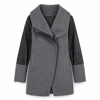 Front view of Osley women’s grey overcoat coat, size UK 10