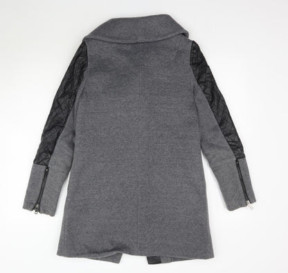 Back view of Osley women’s grey overcoat coat, size UK 10
