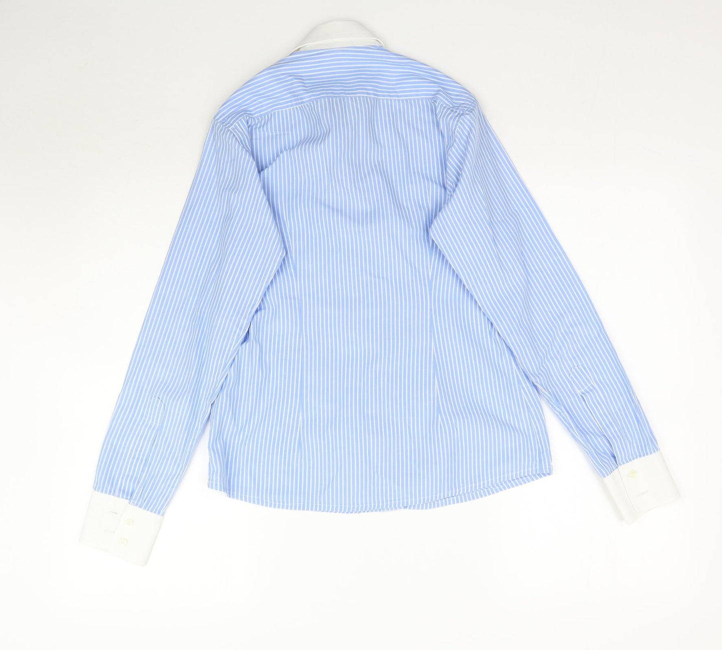 Womens UK Size M Preworn Blue Basic Button-Up