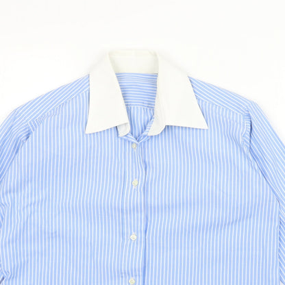 Womens UK Size M Preworn Blue Basic Button-Up