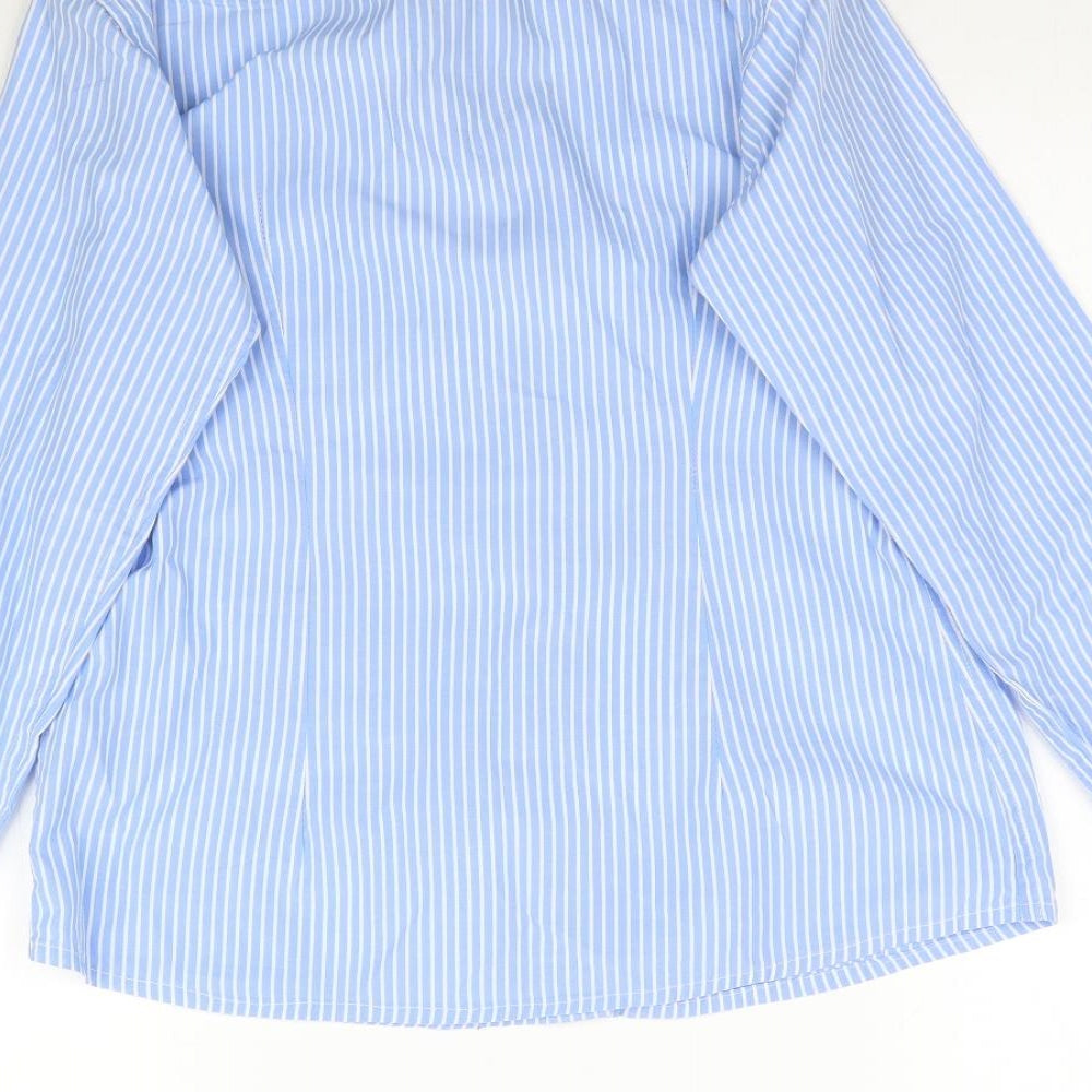 Womens UK Size M Preworn Blue Basic Button-Up