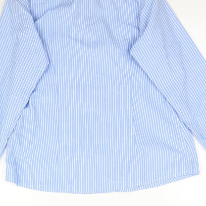 Womens UK Size M Preworn Blue Basic Button-Up