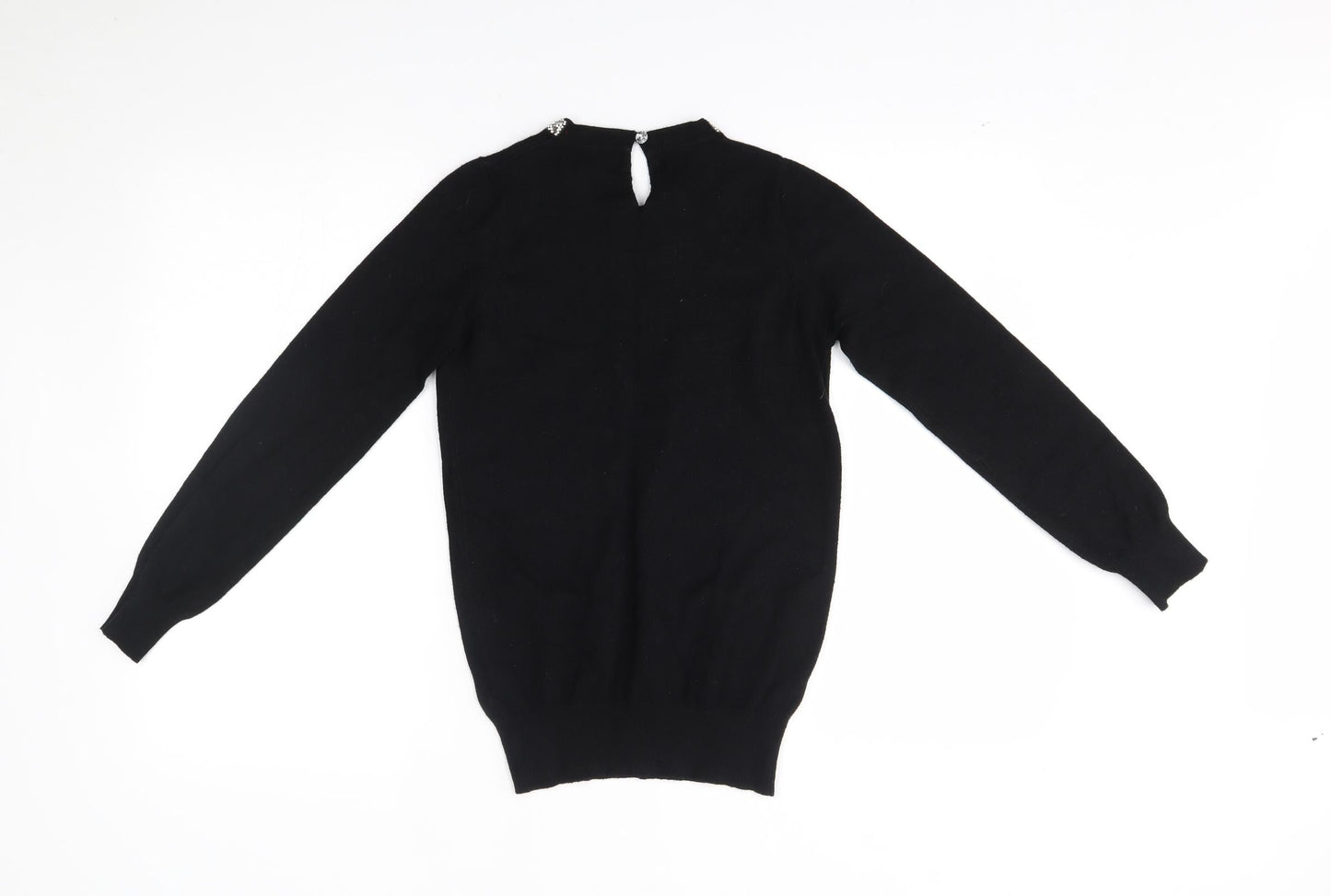 Primark Womens Black   Pullover Jumper Size 2XS  - decorated neckline