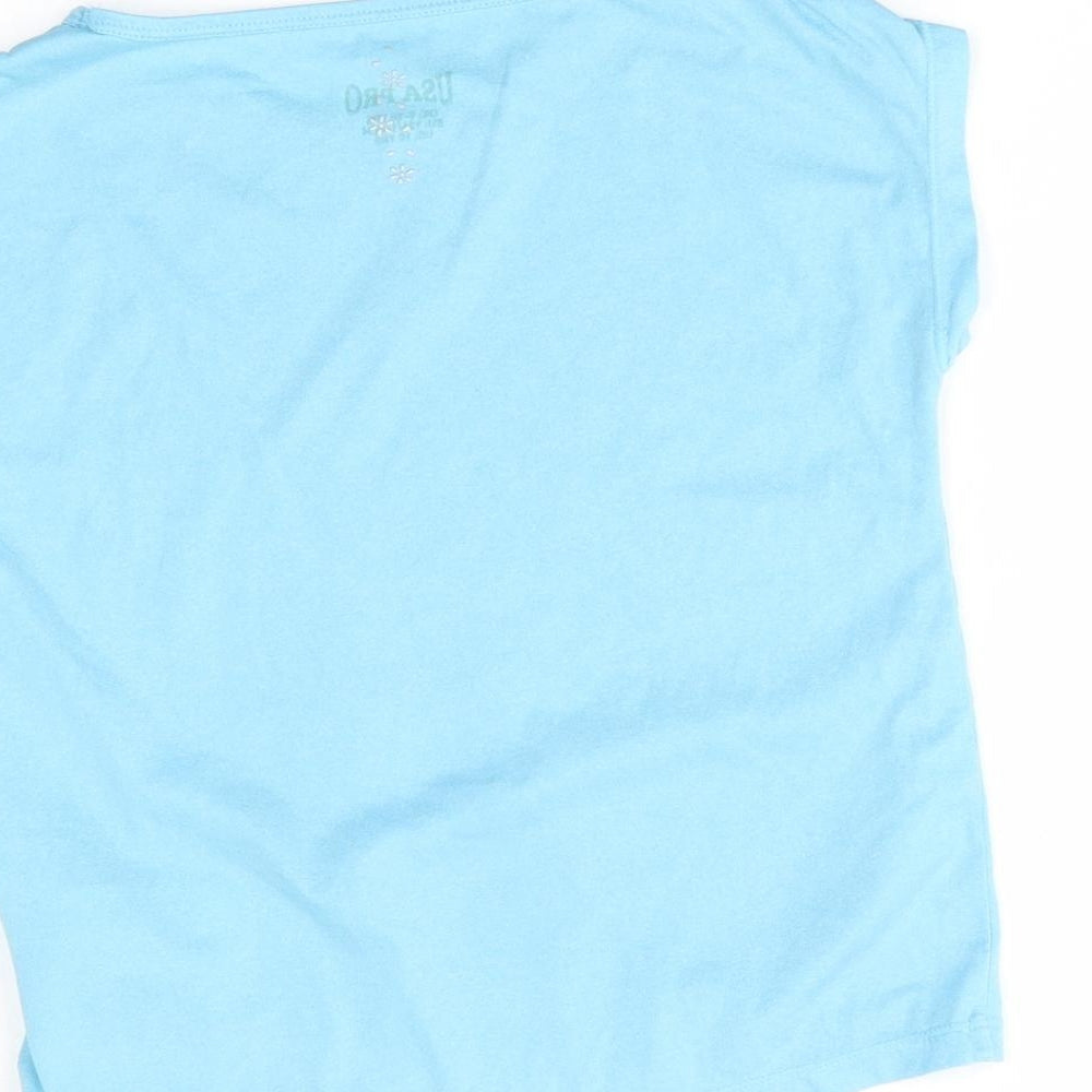 USA Pro Girls Blue   Basic T-Shirt Size 9-10 Years