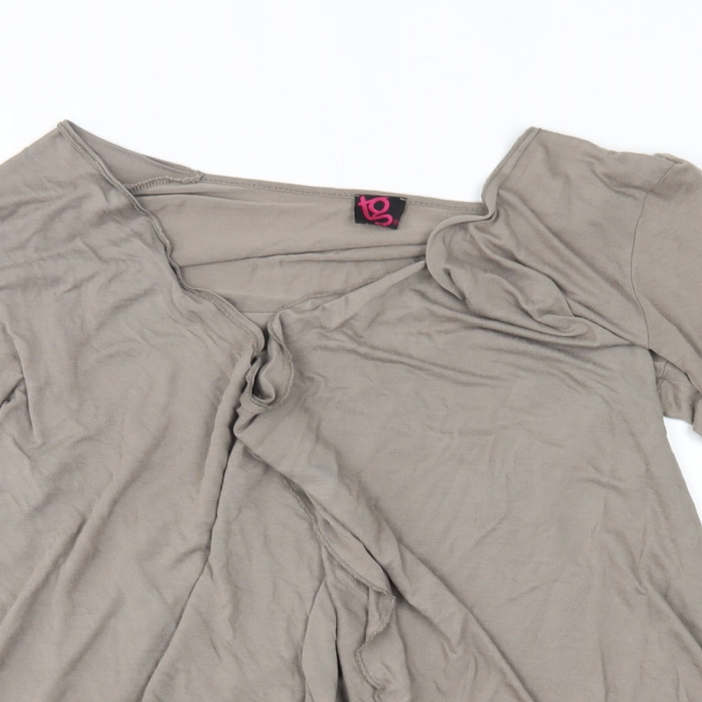 Womens UK Size 16 tg Grey Wrap Jumper