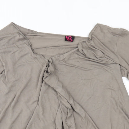 Womens UK Size 16 tg Grey Wrap Jumper