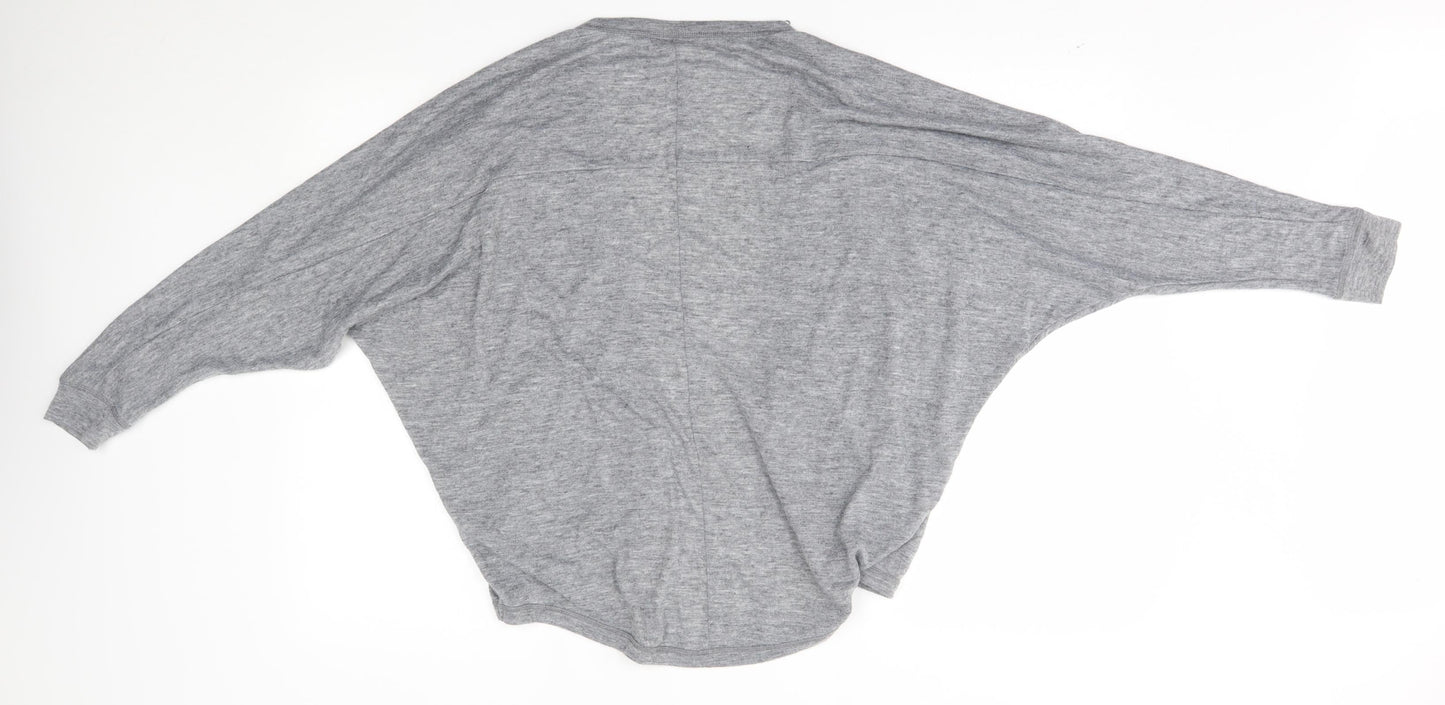 Womens UK Size 12 NEXT Grey Wrap Jumper