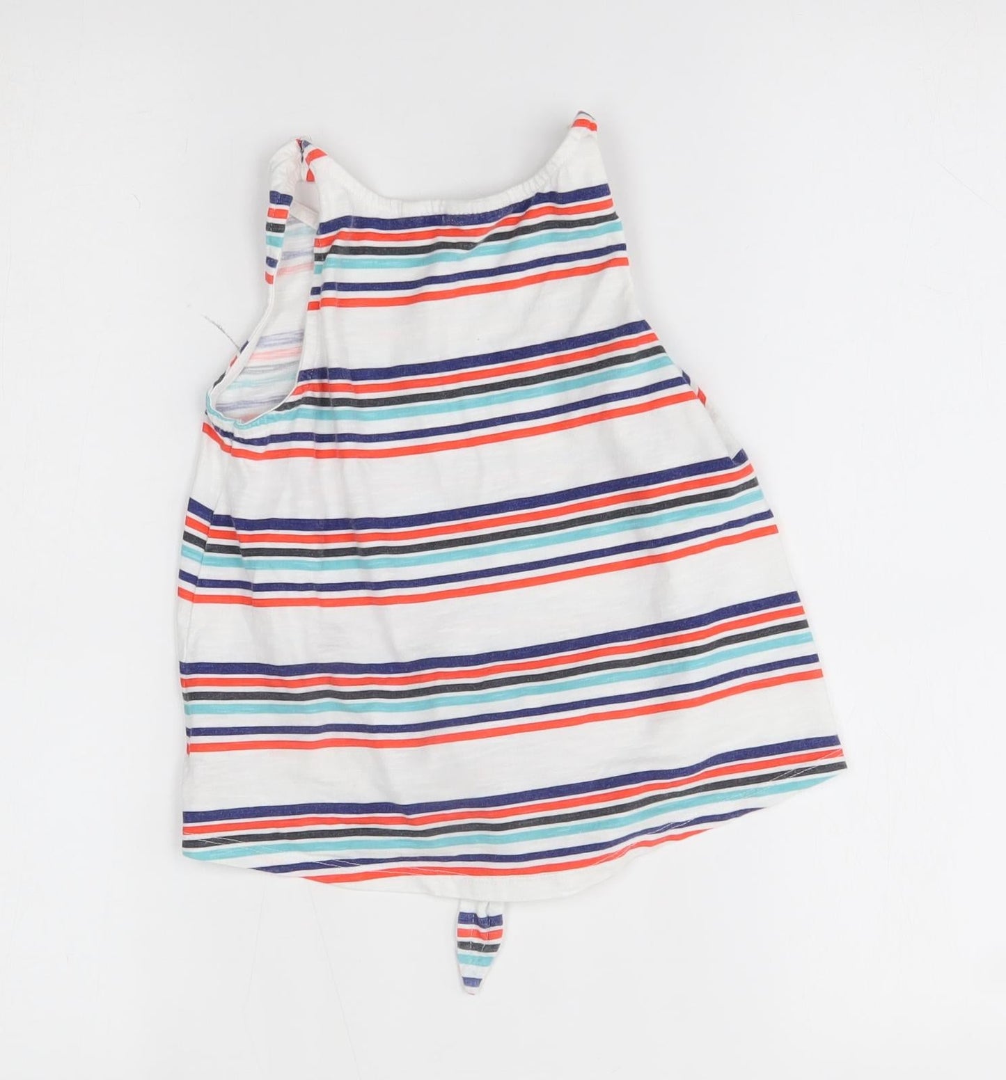 NEXT Girls White Striped  Basic Tank Size 7 Years
