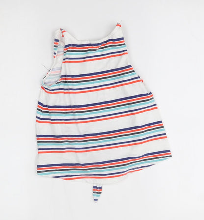 NEXT Girls White Striped  Basic Tank Size 7 Years