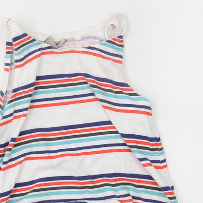 NEXT Girls White Striped  Basic Tank Size 7 Years