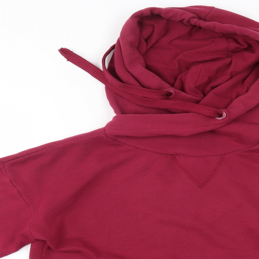 Close-up detail of Primark women’s red pullover hoodie, size S