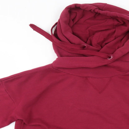 Close-up detail of Primark women’s red pullover hoodie, size S