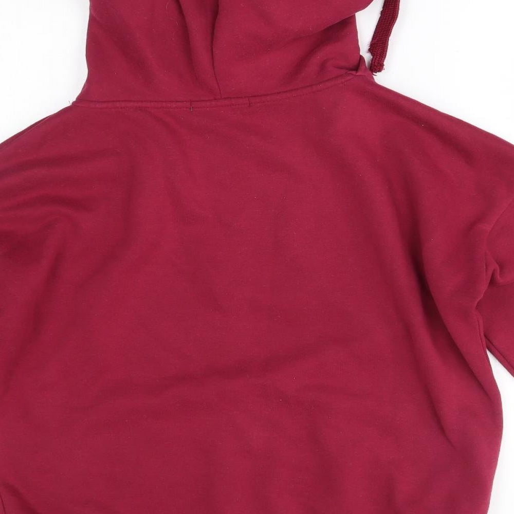 Brand and care label for Primark women’s red pullover hoodie, size S