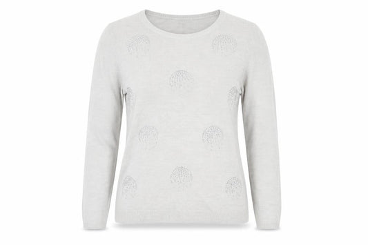 Front view of Marks & Spencer women’s grey jumper, size UK 14
