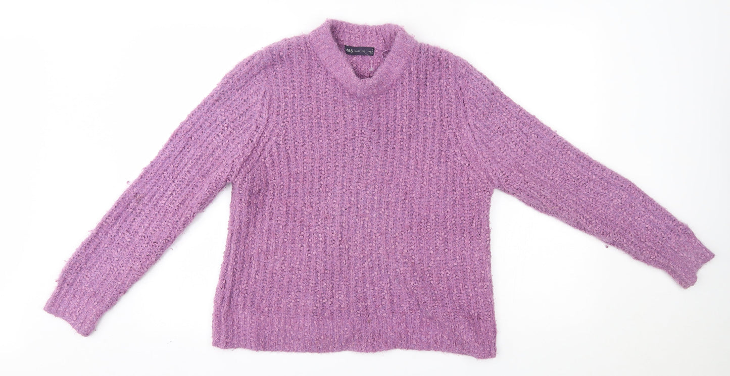 Womens UK Size 14 M&S Purple Pullover Jumper