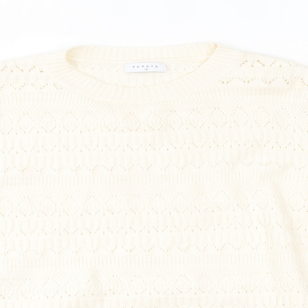 Papaya Womens Beige   Pullover Jumper Size 16