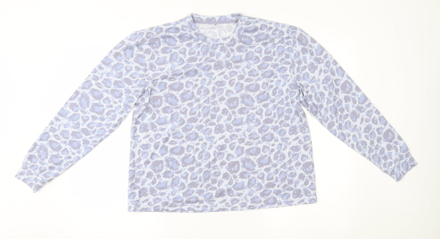 George Womens Blue Animal Print  Pullover Jumper Size 8