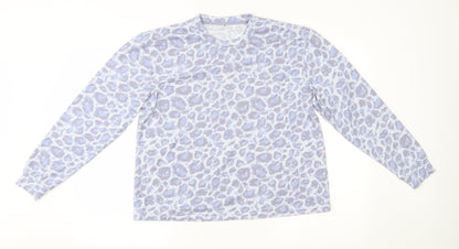 George Womens Blue Animal Print  Pullover Jumper Size 8